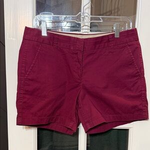 J CREW Classic Preppy Chino Broken In 5" Cotton Mulberry Shorts Size 6